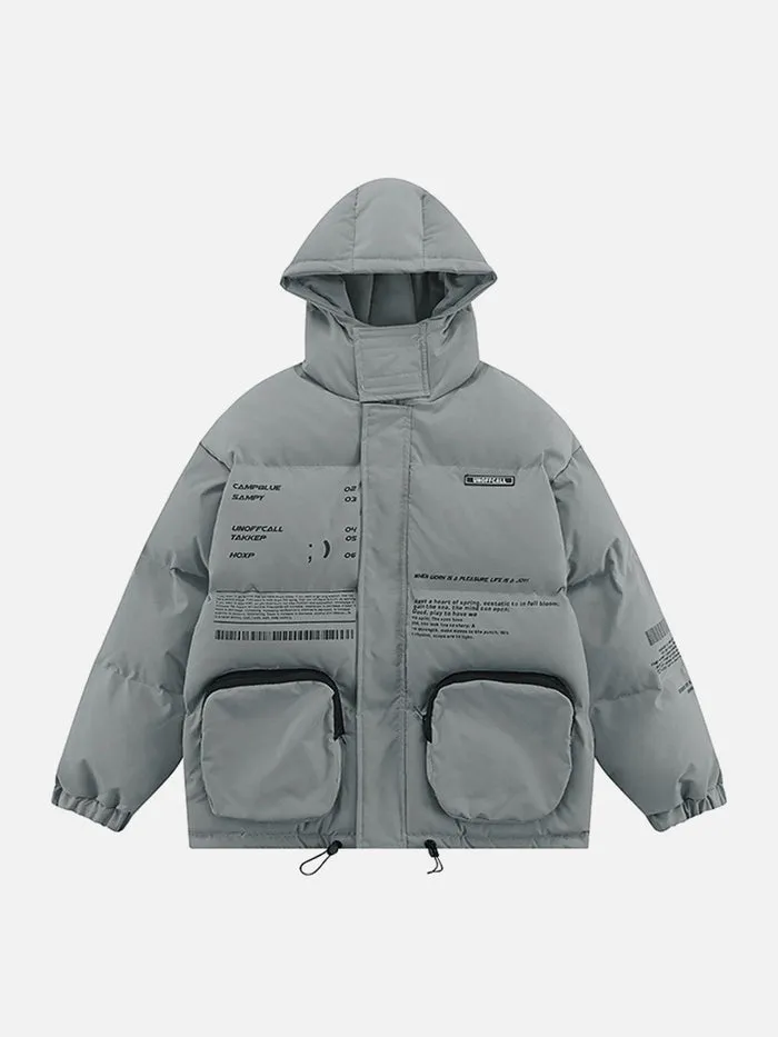 디자이너 코트 대형 포켓 대형 겨울 재킷 기능 툴링 겨울 코트 남성 재킷