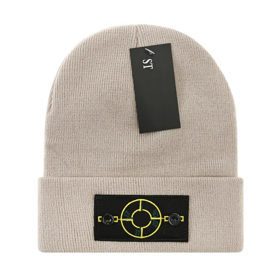 Moda Otoño Gorro de punto Gorro de lujo Gorro de invierno para hombres y mujeres Carta unisex ISLAND logotipo bordado sombreros mezclados de lana P-4