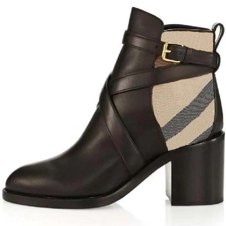 Designer platform winterlak leren dameslaarzen met korte en platte zool