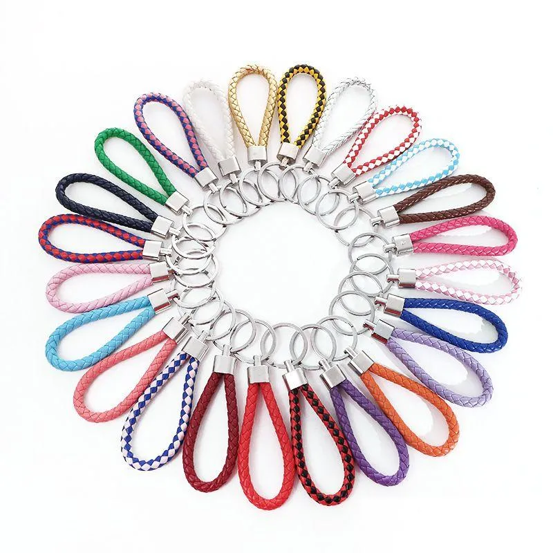 Party Favor MTI Couleur Pu Cuir Tissé Porte-clés Boucle De Corde Adapté Pour DIY Circar Pendentif Support Voiture Lâche Bijoux Drop Livraison Ho Dhukx