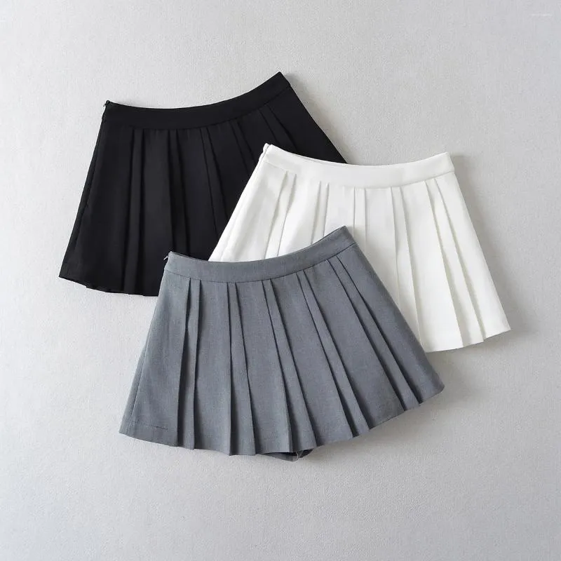 Skirts Mini For Women Korean Fashion Pleated Womens 2023 Summer Skirt Kawaii Clothes High Waisted White Irregular