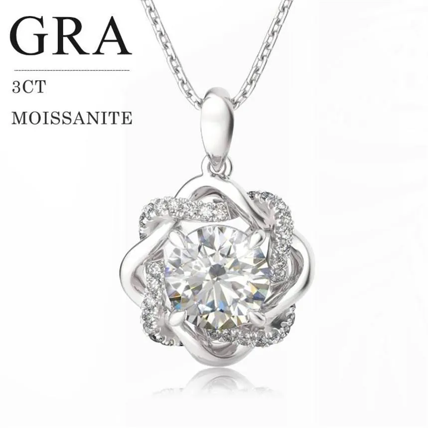 Medaglioni Stella di David 3ct Vera Collana di Moissanite Ciondolo per donne Diamante Argento 925 Gioielli da sposa Regali Certificato femminile252d