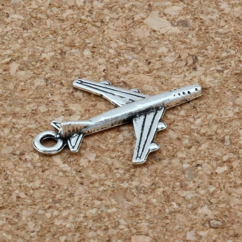 Legierung Flugzeug Charms Anhänger für Schmuckherstellung Armband Halskette DIY Zubehör 16x22mm Antik Silber 200St A-115280T