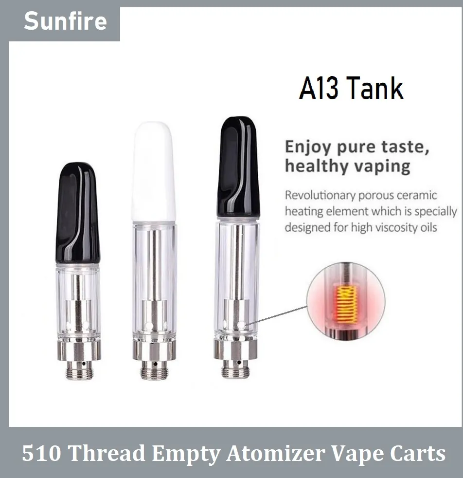 Ultra-low Price Ceramic Cartridge 0.5ml 1.0ml Empty Vape Cartridge Glass Tank Vaporizer Pen 510 Thead Atomizer Vape Carts Thick Oil Cartridge E-cigarette Kits In Stock