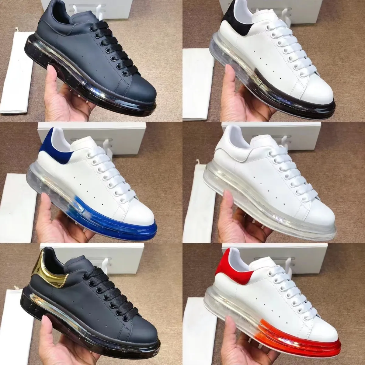 designer shoes sneakers trainers mens shoes Leather women Luxury heel Oversized Sole Air cushion Shoe flat White BlackCasual designers shoes sneakers platform