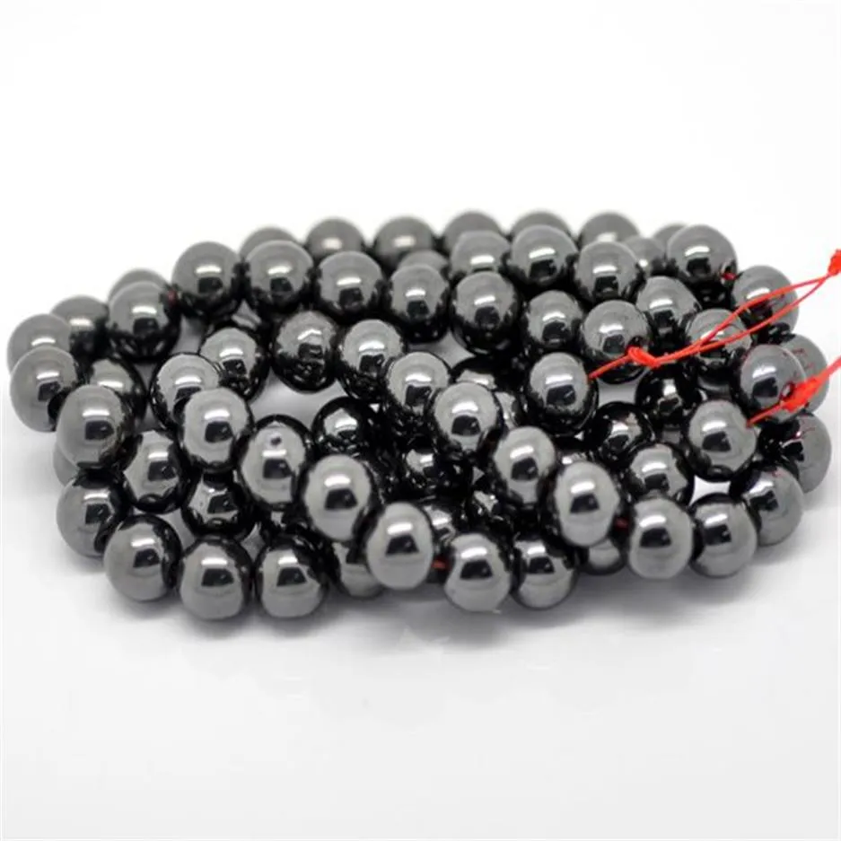 200 pezzi di ematite nera con perline rotonde magnetiche 10mm282e