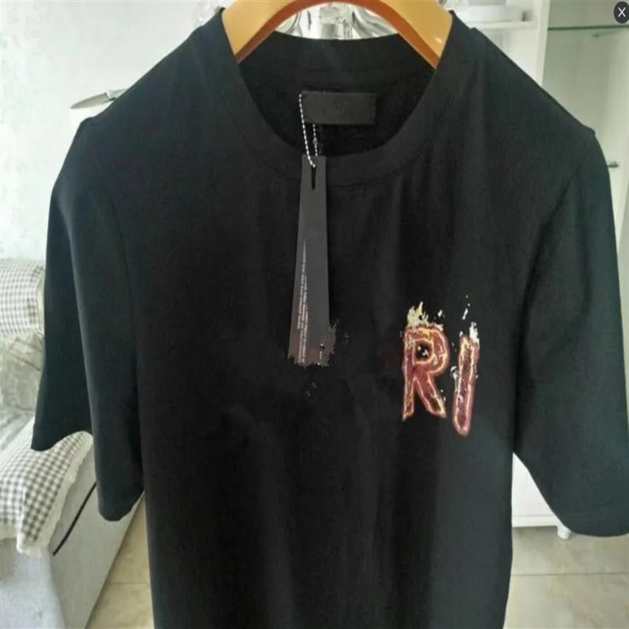 Diseñador para hombre camiseta verano grúa diseñadores camisas fuego recto negro blanco moda hombres mujeres camisetas algodón alta calidad S-2XL270C