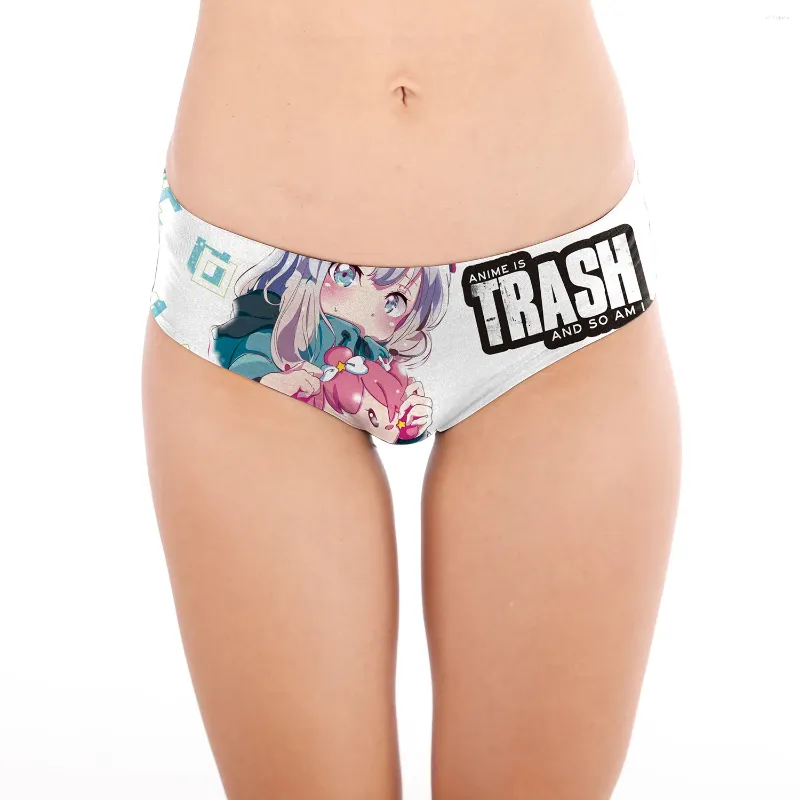 Damesslipje Japanse Cartoon Anime 3D-printen Vrouwelijke student Comfortabele slip Dames Thong