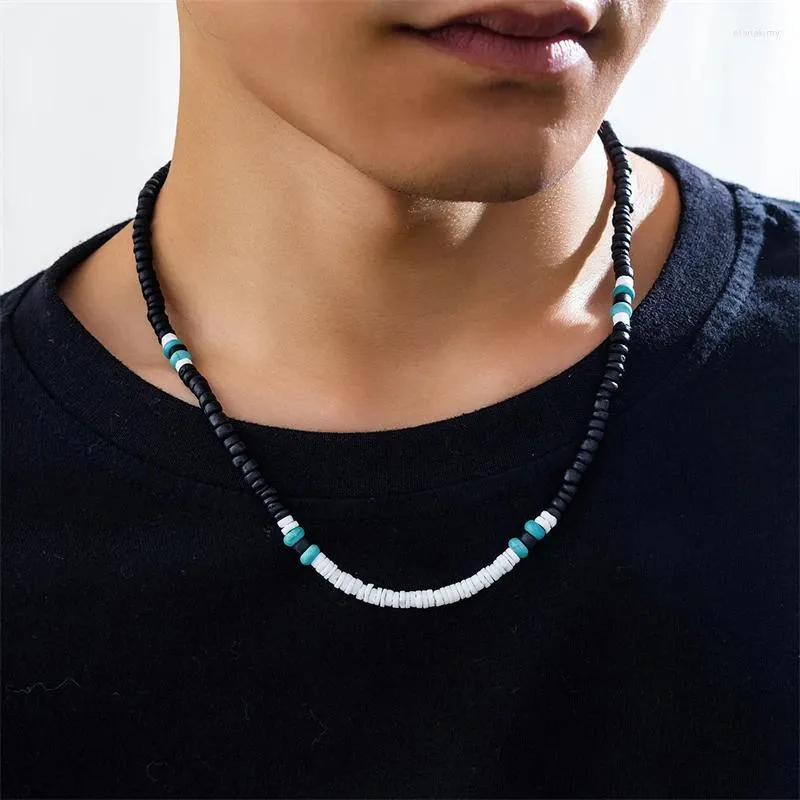 Collier ras du cou pour hommes, style bohémien, surfeur, Simple, géométrique, Tribal, ethnique, coquille blanche, bijoux en perles de bois, été