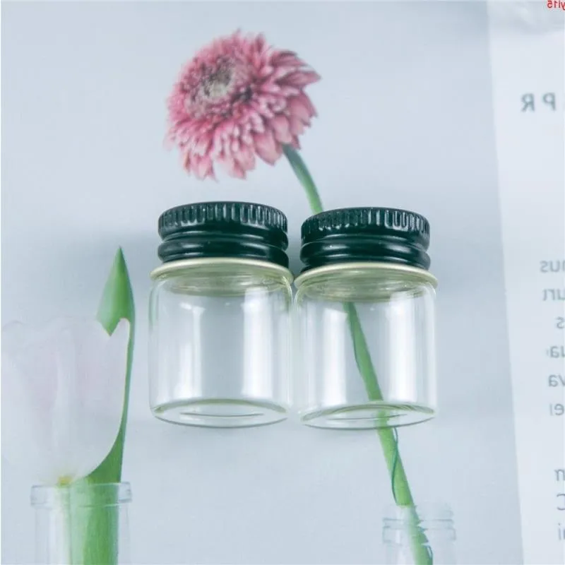 22*30*14mm 5ml Glass Bottles With Aluminium Cap Small Transparent Mini Empty Jars Botellas 100pcsgood qty Ffhuq