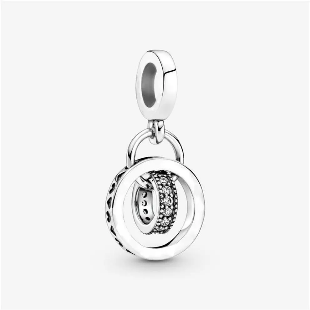 100% 925 Sterling Silver Logo Cercles Dangle Charms Fit Original Bracelet à breloques européen Mode Femmes Bijoux de fiançailles de mariage 2142