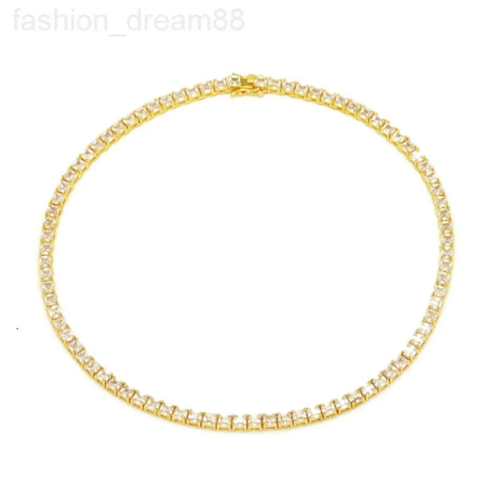 2mm 3mm 4mm 5mm VVS D color Moissanite Sterling S925 plata rodio plateado collar Moissanite Tennis Chain