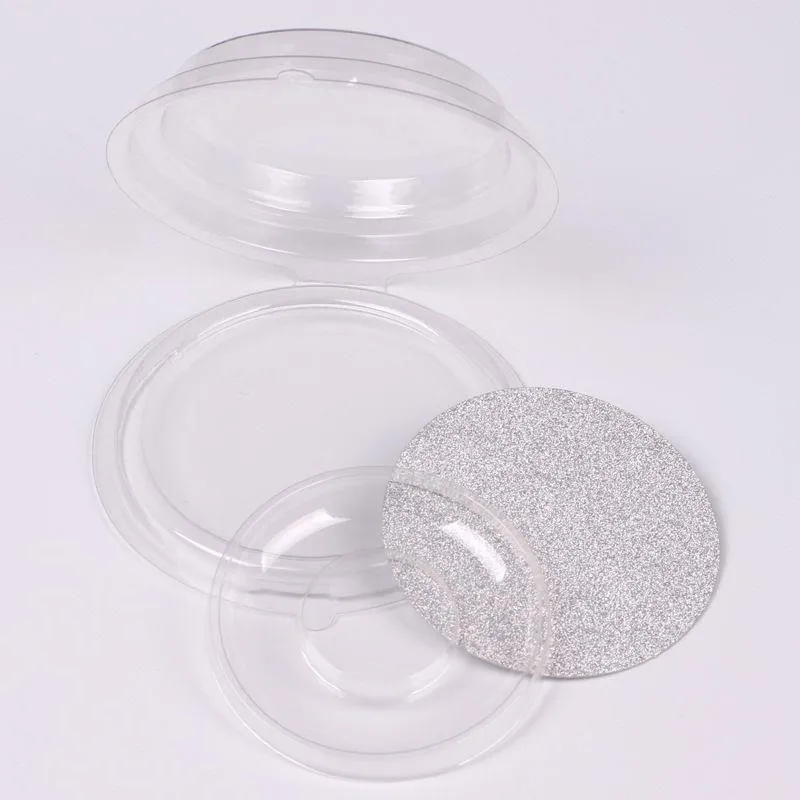 New Model False Eyelashes Packing Box Transparent Round Eyelashes Container with Silver Card Empty Package Case F531 Ctcfo Edtbm