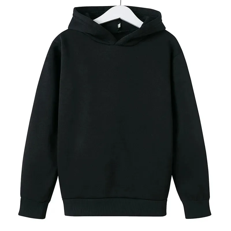 Pull à capuche pour enfants Pull-over Top Garçon Fille Tissu Doux Fin Chaud Sweat Printemps Automne Enfant Manteau Noir - Blanc - Rouge 231017