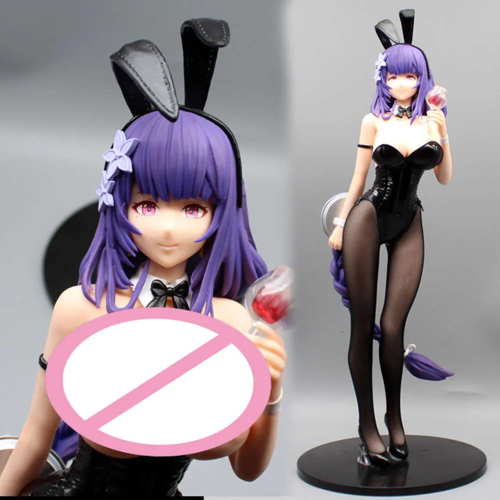 손가락 장난감 43cm NSFW Genshin Impact 애니메이션 피겨 Raiden Shogun 1/4 Bunny Ver PVC 액션 피겨 성인 수집 가능한 모델 장난감 인형 선물