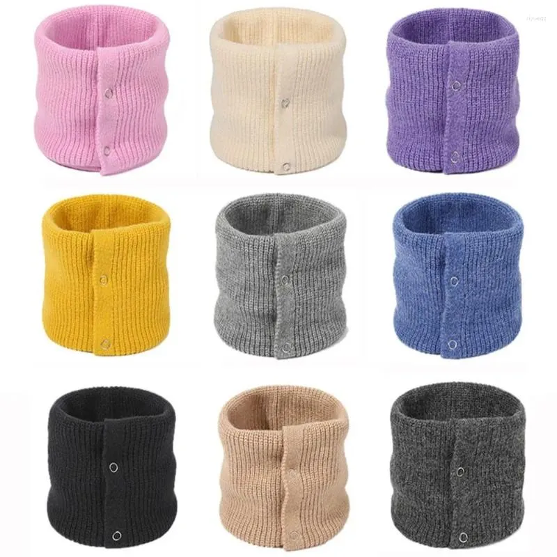 Lenços engrossados de malha pescoço gaiter casual cor sólida manter quente colar à prova de frio tubo de esqui cachecol inverno