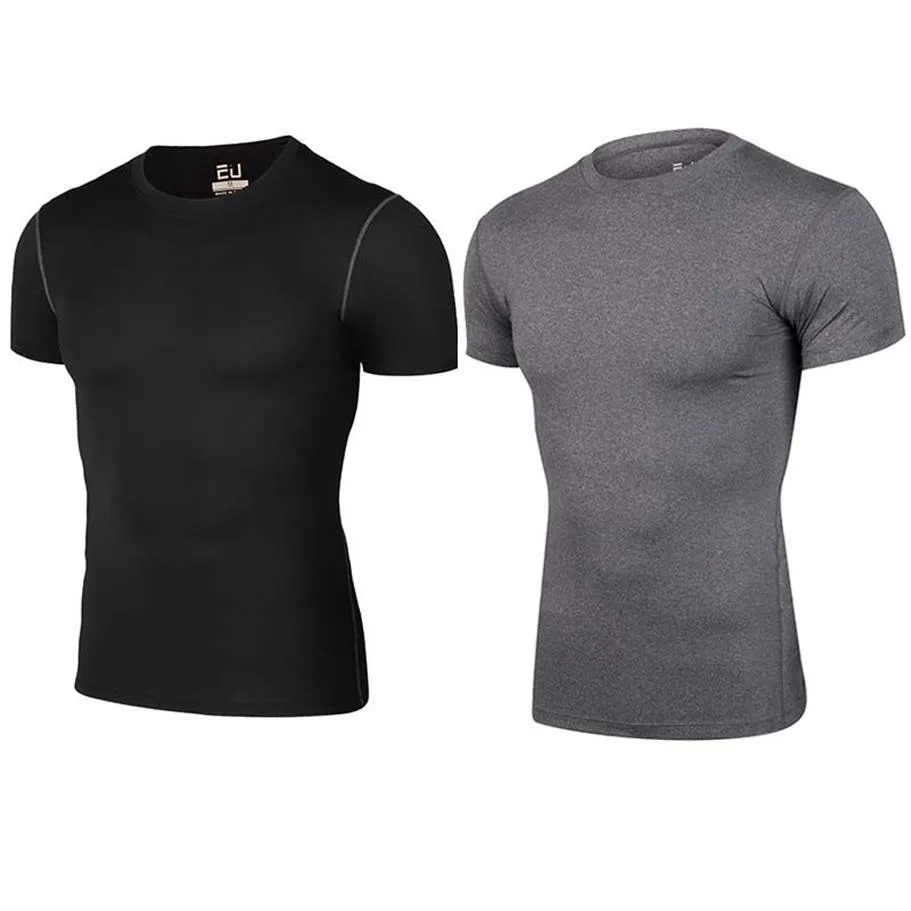 EU Men's Compression Shirt Running Base Layer Short Sleeve Tops316E