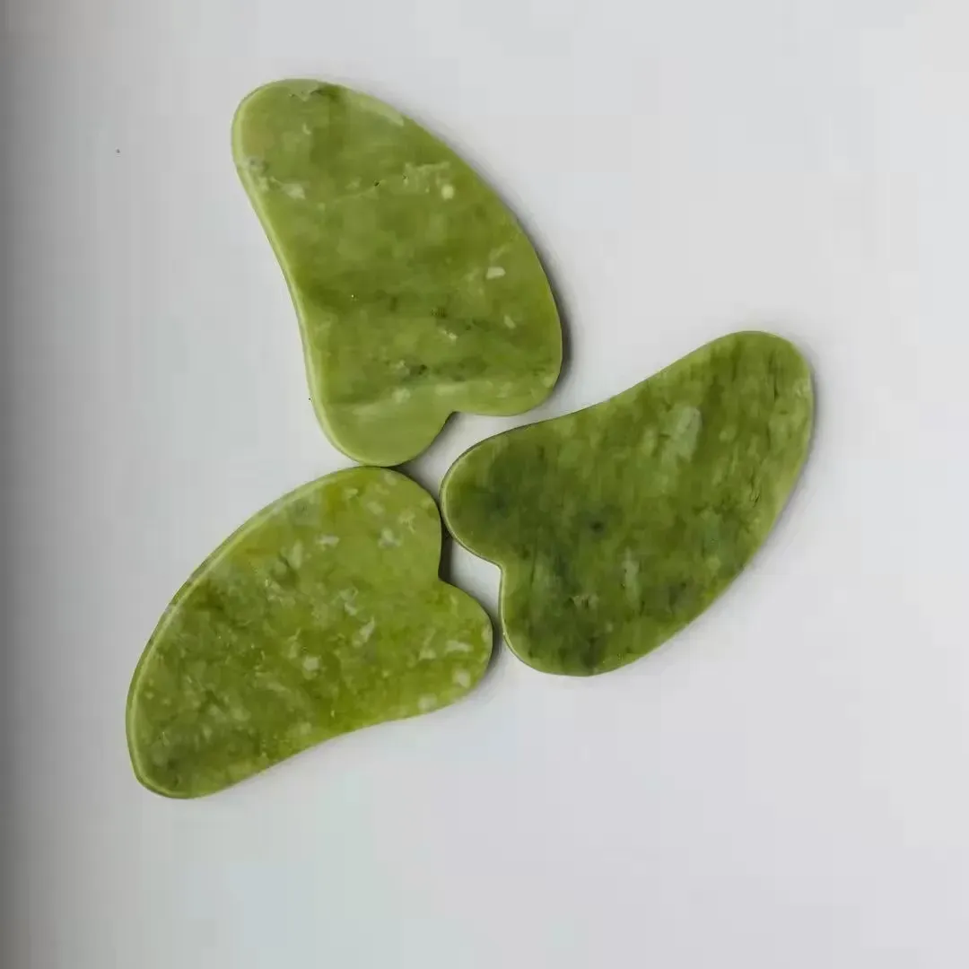Natural stone Green Jade Guasha gua sha Board massager for scrapping therapy tools