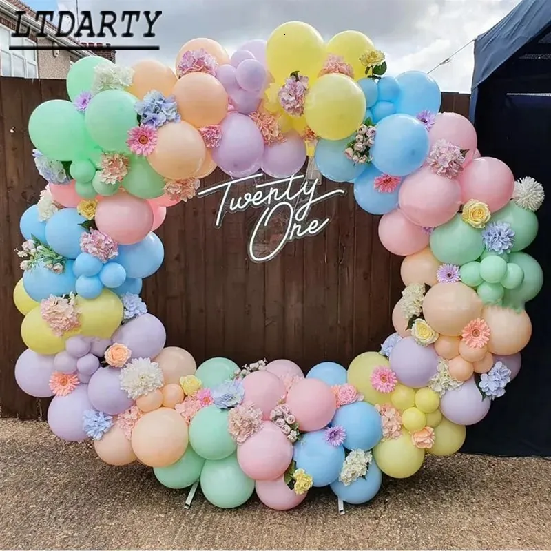 Andra evenemangsfestleveranser 144st Macaron Latex Balloons Pastell Candy Balloons Christmas Wedding Birthday Party Decorations Baby Shower Air Balloons 231017