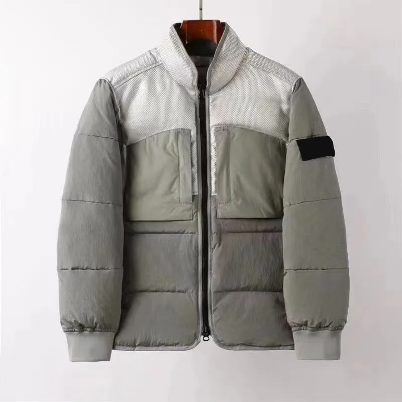 Stoneisland Erkekler Down Parka Outwear Nakış Çift Sokak Sıcak Basit Kış Gevşek Stand Yaskı Gradyan Renk Dış Mekan Pamuk Yastıklı Ceket 191