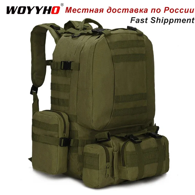 Mochila 50l exército mochila militar tático dos homens molle saco do exército ao ar livre caminhadas mochila 50l 90l 231017