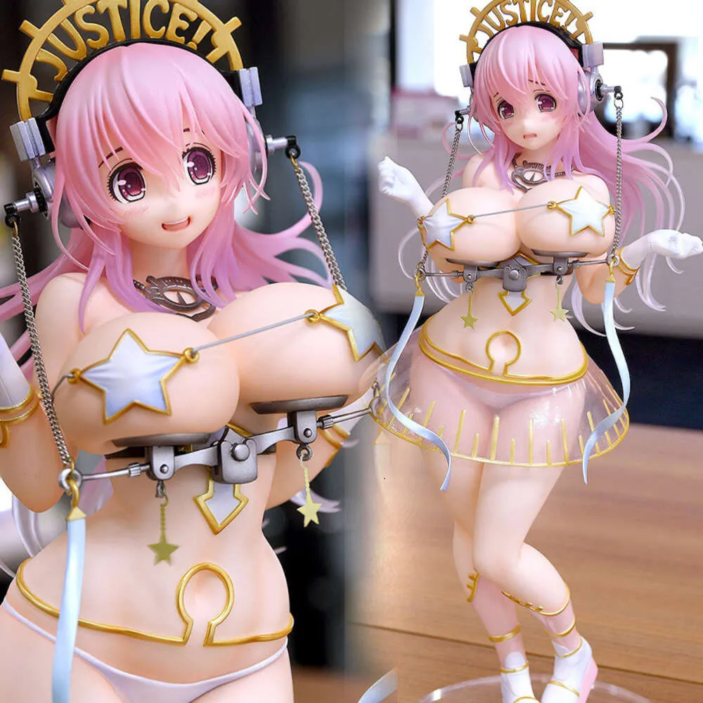 손가락 장난감 25cm Sonicomi Super Sonico 일본 애니메이션 섹시한 소녀 피겨 Sonico 1/7 libra ver pvc 액션 피겨 성인 컬렉션 모델 장난감