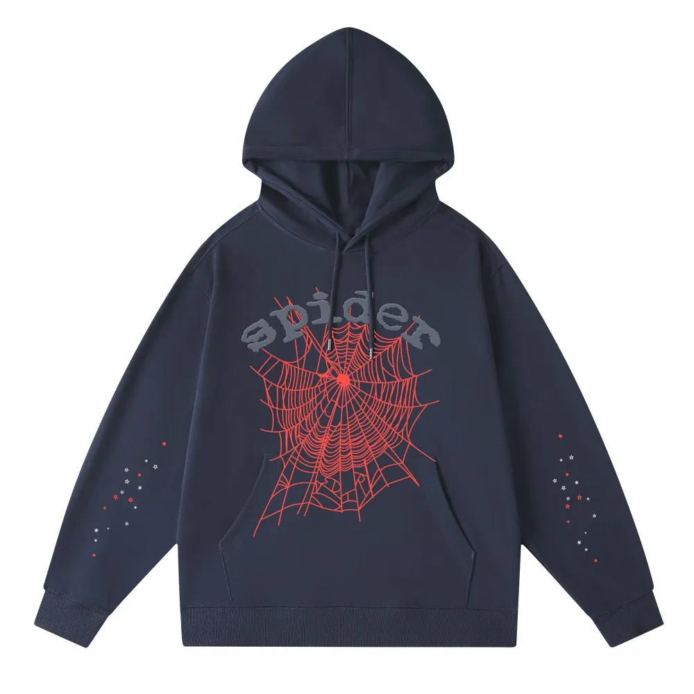 Ny hoodie rosa spindeltryck hoodie broderi hoodie tryckt hoodie lyxig högkvalitativ tröja streetwear pullover bomullsbrev Lång ärm stor storlek