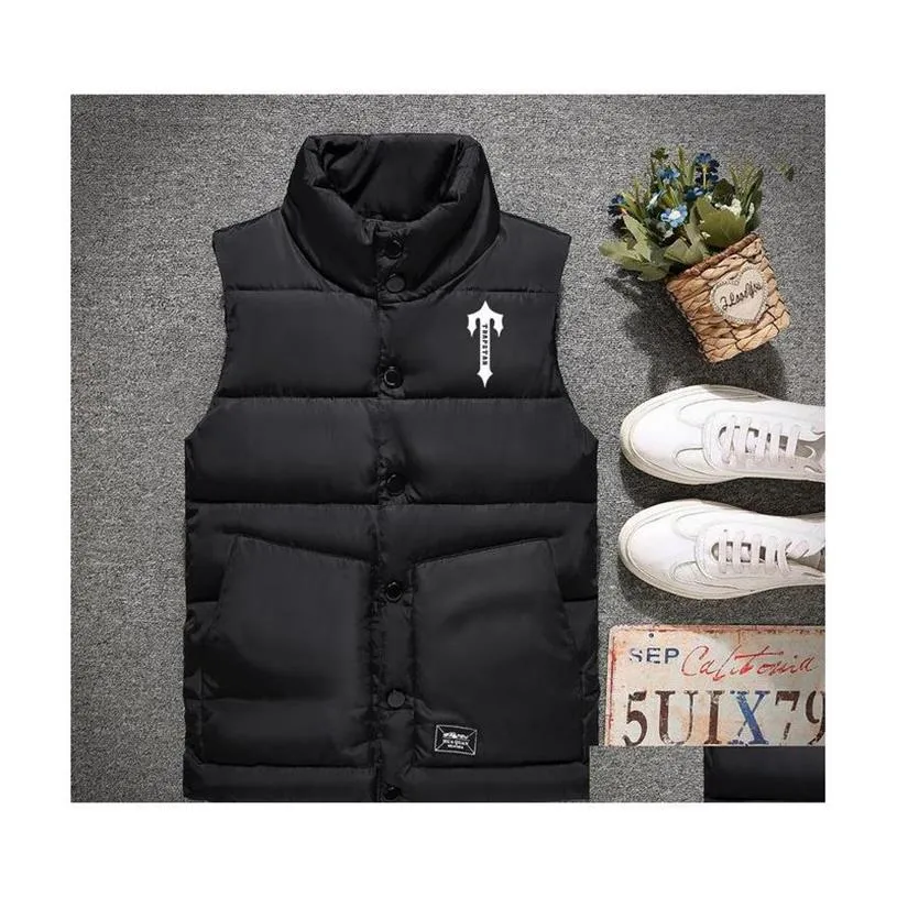 Mäns väster London Trapstar Jacket Mens Style Real Feather Down Winter Fashion Vest Bodywarmer Advanced Waterproof Fabric Dro276C