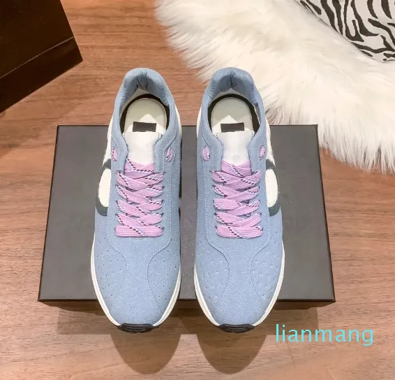 Schoenen channellies TQWK cclys dames Stof Casual vergrendeling tennis walkingsize Suede Geitenleer jump inter CNEL sneakers Veterschoen dames dames outdoor GIRG