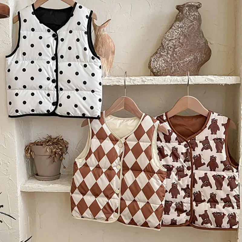 Waistcoat Autumn Baby Grils Clothes Boys Sleevless Jacket Toddler Winter Waistcoats Kids Single Breasted Duck Down Vest Coat Child Outwear 231016