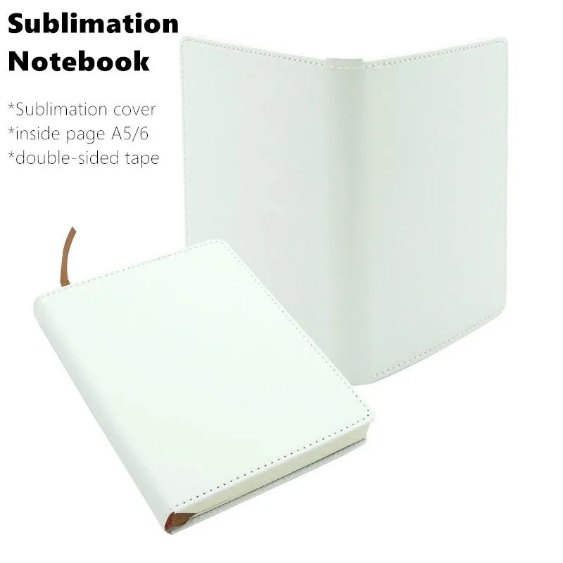 Sublimation Notepads Blank Faux Leather Cover Notebook with Inside Page A5 A6 Daily Schedule Memo Sketchbook Home School Office Supplies Gifts