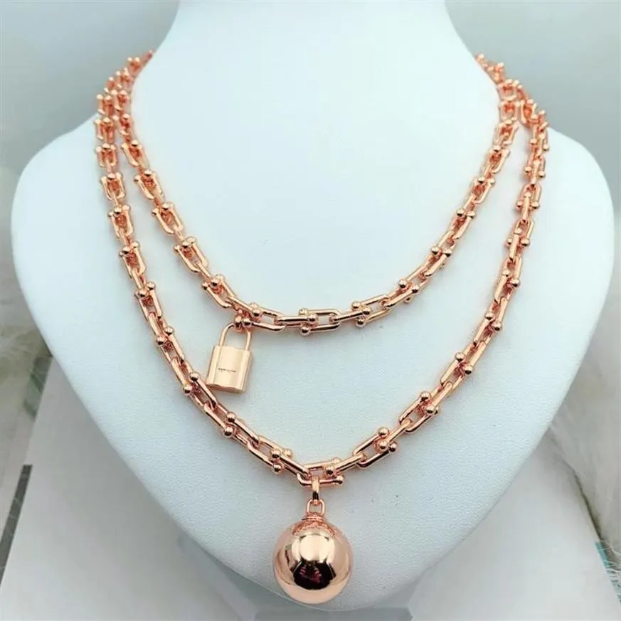 S925 sterling zilveren ketting Kettingen klassiek retro liefdesslot met geluksbal U-vormige ketting romantische Valentijnsdag gif2815