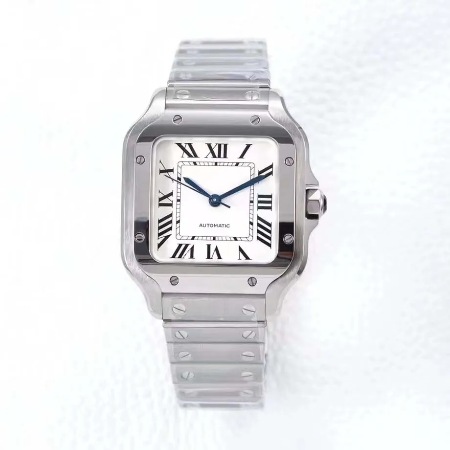 Reloj Santos de diseño de alta gama para hombres y mujeres, reloj mecánico completamente automático, reloj clásico, reloj para parejas, regalo de Navidad
