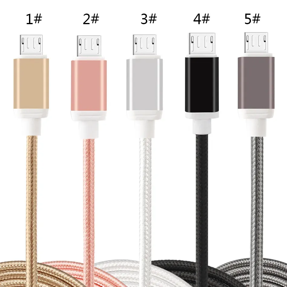 Nylon Braided Type C USB Cable USB 2.0 To 3.1 High Speed Charging Type C Cable Metal Housing V8 Charge Cords For iPhone Android Smart LL