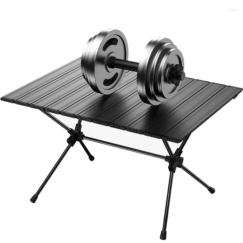 Camp Furniture Folding Camping Table Portable Ultralight Aluminum Compact Roll Up Picnic For Outdoor