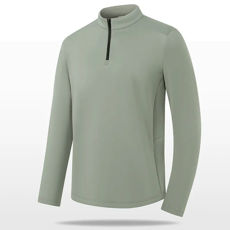 Leadshow Outdoor Dry-Fit Active Quarter Zip Grande taille à manches longues Femmes Entraînement athlétique Randonnée Col rond T-shirt à séchage rapide Hommes T-shirts à manches longues robustes 8840 #