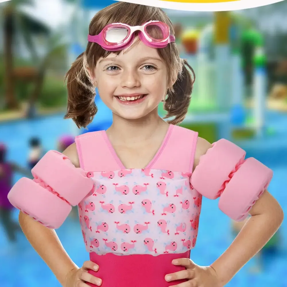 SAYOO Gilet De Sauvetage Pour La Natation, Gilet De Sauvetage Pour Enfants Imprimé Animal De Dessin Animé Avec Boucle Verrouillable, Maillot De Bain Flottant D'Entraînement, Filles Et Garçons 2-8 Ans