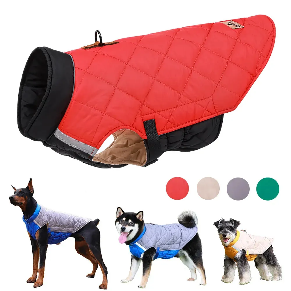 Hondenkleding Winterkleding voor kleine, middelgrote en grote honden Warm dikker vestjas Waterdicht Reflecterend Labrador Husky Franse Bulldog-outfit 231017