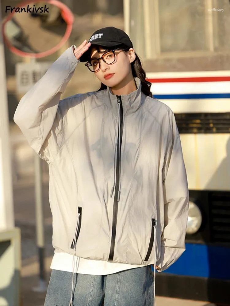 Women's Jackets Solid Women Sun-proof Techwear Baggy Summer Retro American Style Outer Breathable All-match Fashion Simple Advanced Chic