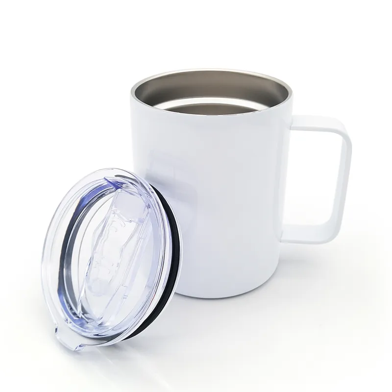 Hot Sells Travel Mug Blank Stainless Steel Sublimation Coffee Mug 12oz White Blanks Sublimation Water Tumbler With Handle