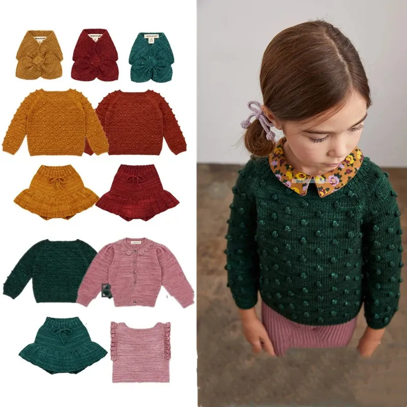 Pullover Toddler Girl Sweater Kids Clothes Boys Ball Long Sleeve Tops Tees Mf Brand Children Pullover Knickade tröjor Babykläder Set 231017