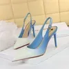 sandals high heel blue color