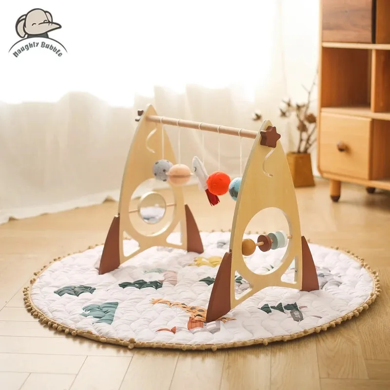 Mobiles # 1Set Jouer Gym Cadre Bébé Activité En Bois Fitness Cadres Jouer Gym Mobile Chambre De Bébé Décoration né Bébé Accessoires Hochet Jouet 231016