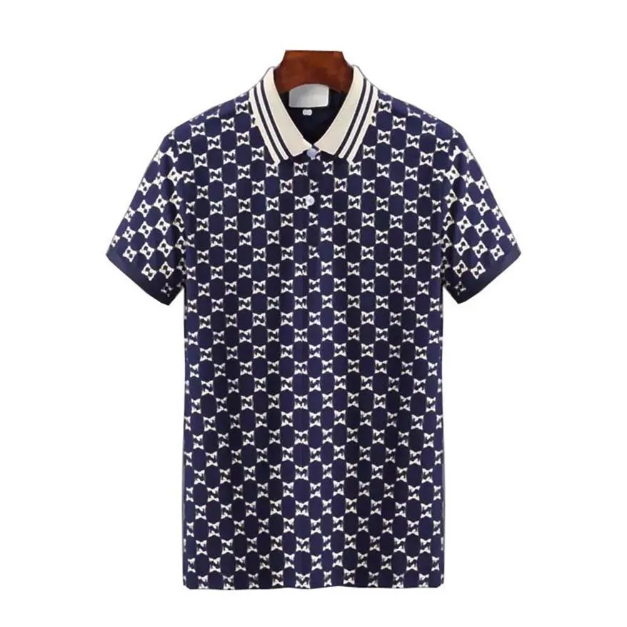 Włochy projektant Polo koszule Mężczyźni luksusowe polo swobodne koszulka węża pszczoła haft haftowy moda na wysokim ulicy męskie Polos187o