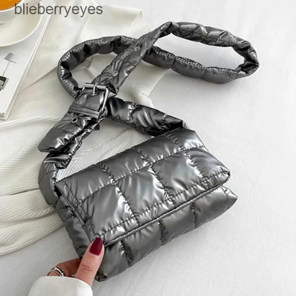 Cross Body Fashion Quilted Tote Bag Winter Warm Down Cotton Shoulder Bags Underarm Bags Handbagsblieberryeyes