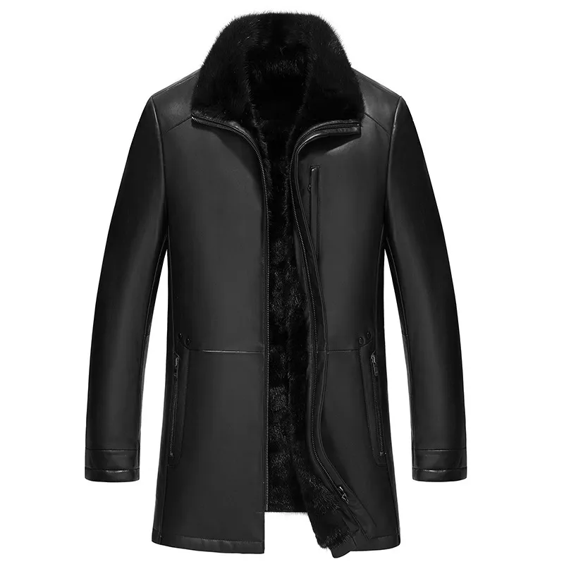 남성 의류 겨울 모피 코트 눈 가죽 재킷 따뜻한 두껍게 오버 코트 외부웨어 탑 캐주얼 재킷 슬림 한 큰 크기 4xl 3xl dhl
