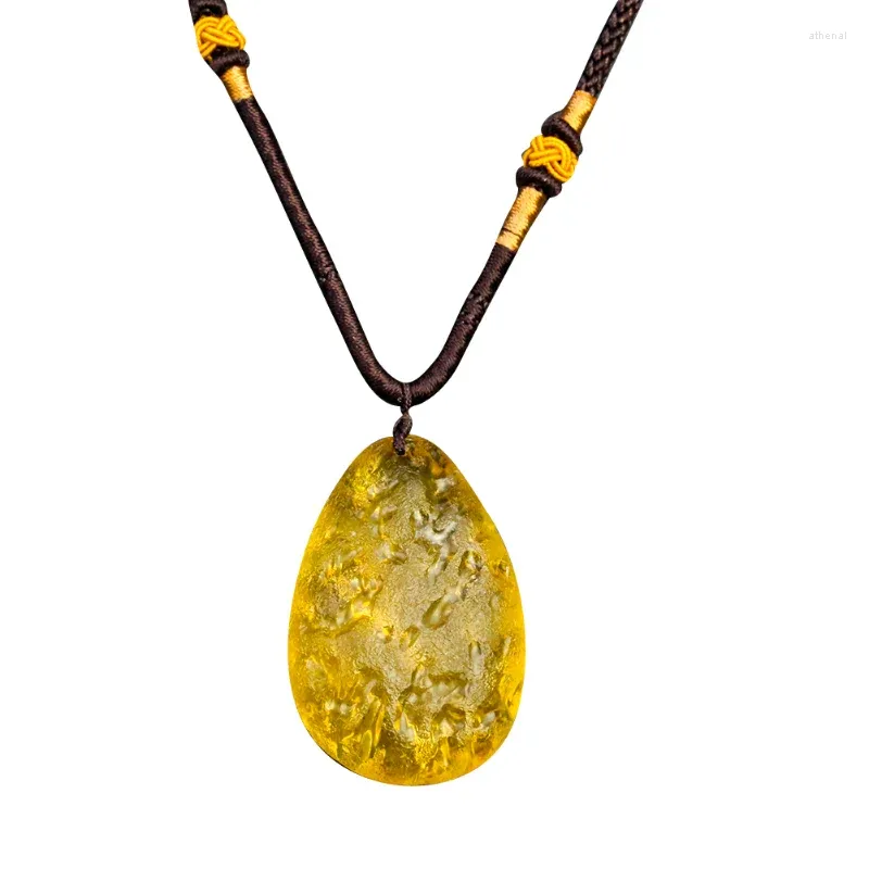 Pendant Necklaces Czech Korla Meteorite Colored Glaze Crystal Glass Moldavite Citrine Necklace Charms Sweater Chain Chakra Energy Jewelry