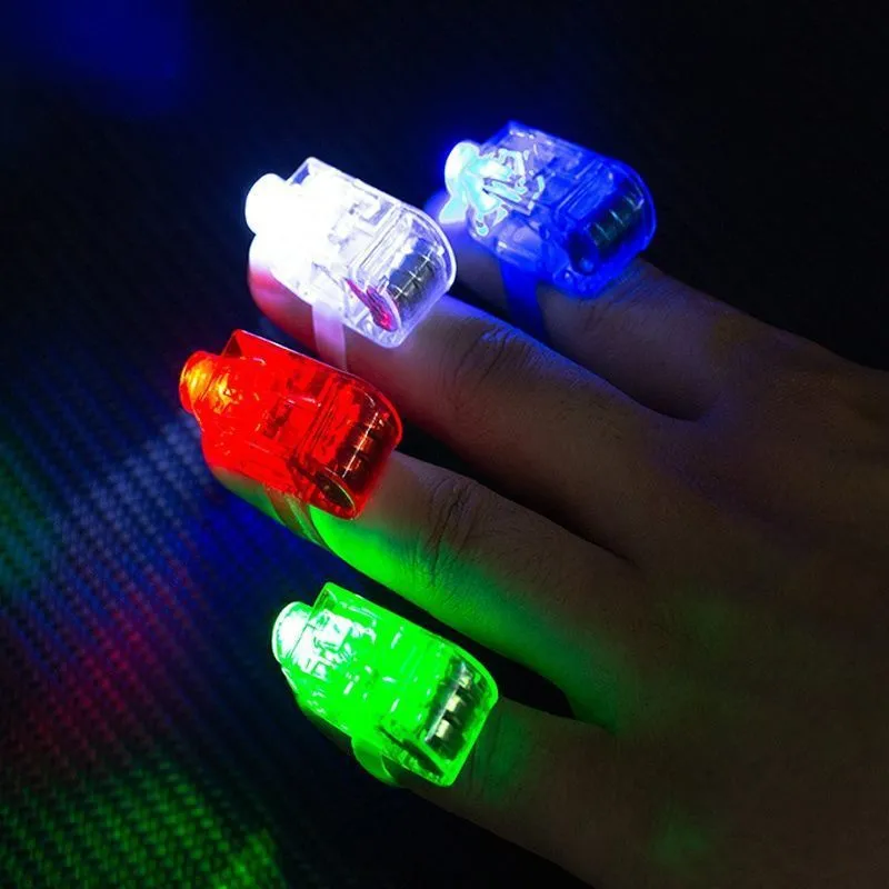 LED Finger Lights Light Up Rings Neon Flashing Glow Ring Rave Festival Wedding Party Luminous Toys Birthday Party Supplies