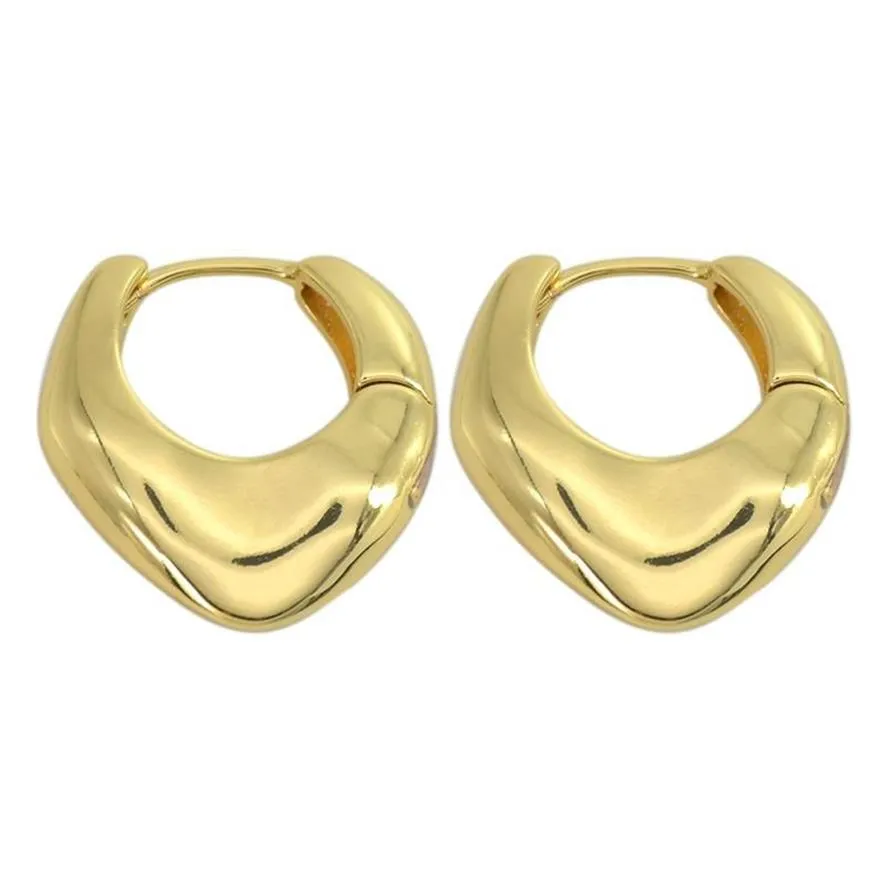 Hoop & Huggie 18K Gold Plated Luxury Quality Earrings For Women 2022 Ladies Classic Oval Circle Christmas Gift Female Jewelry204b