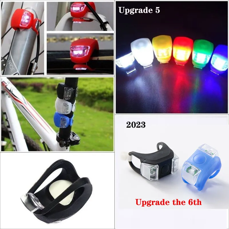 Feu avant de vélo en Silicone, 2023 yeux, 2 LED, étanche, avec batterie, accessoires de vélo, lampe de nuit